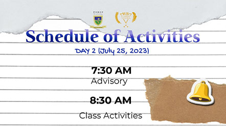 Schedule Of Activities